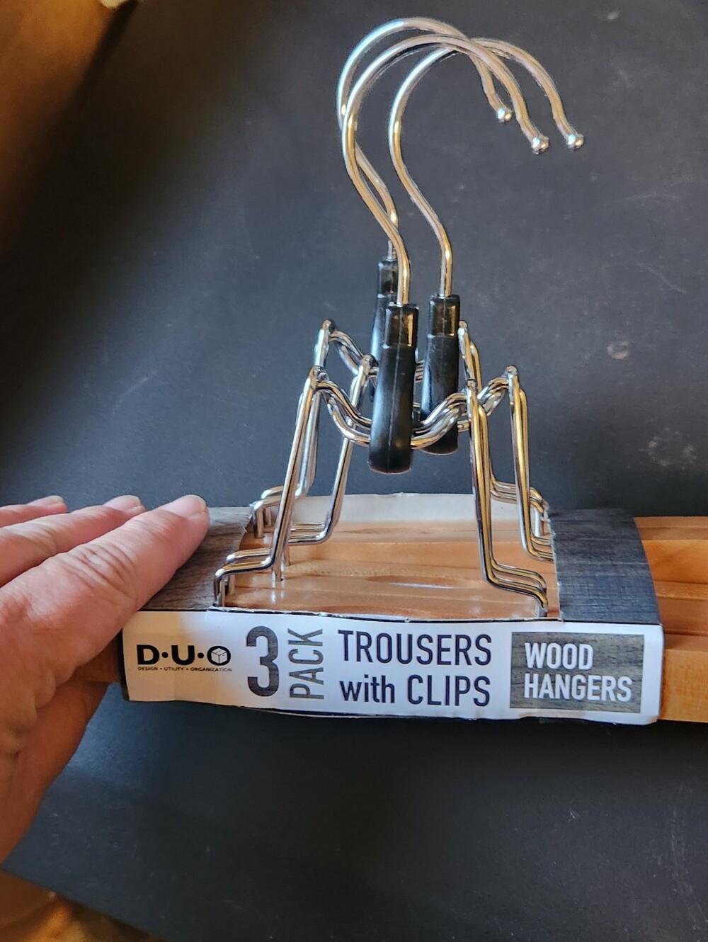 3 Pack Wood Clothing Hangers - Picture 1 of 4